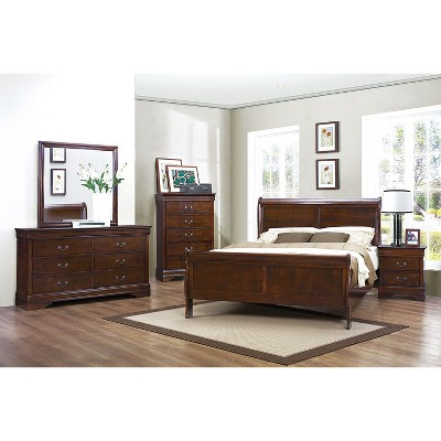 NicBex Traditional Wood Twin/Full/Queen Platform Bed Frame with Headboard and Footboard,Elegant Sleigh Design,Box Spring Needed,Easy Assembly