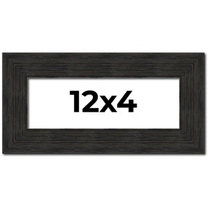 PosterPalooza | Panoramic Contemporary Black Picture Frame - UV Acrylic, Foam Board Backing, Hanging Hardware - 1 of 4