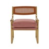 Harlow Rattan Velvet Chair Mauve 26.8"W x 26.5"D x 34.5"H - 3 of 4