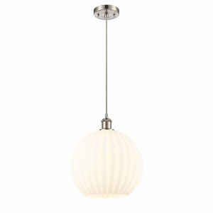 White Venetian - 1 Light Cord Hung Pendant In Modern Style-13.5 Inches Tall and 12 Inches Wide - 1 of 1
