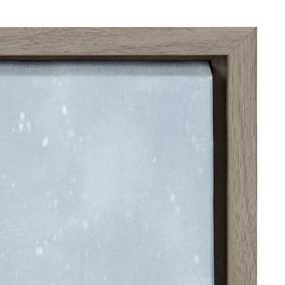 18" x 24" Pink Christmas House Canvas Print with Gray Frame