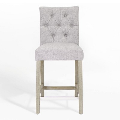WestinTrends 24" Linen Fabric Tufted Counter Stool