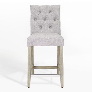 WestinTrends 24" Linen Fabric Tufted Counter Stool - 1 of 4