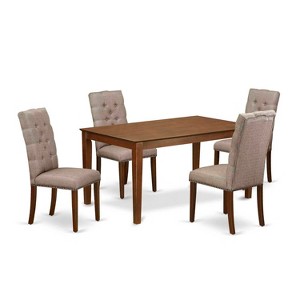 HomeStock 5-Pc Mahogany Finish Solid Wood Top - Rectangular Dining Room Set - Seats 4 - 1 of 4