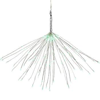 Northlight 20" LED Lighted Firework Silver Branch Christmas Decoration - Green Lights
