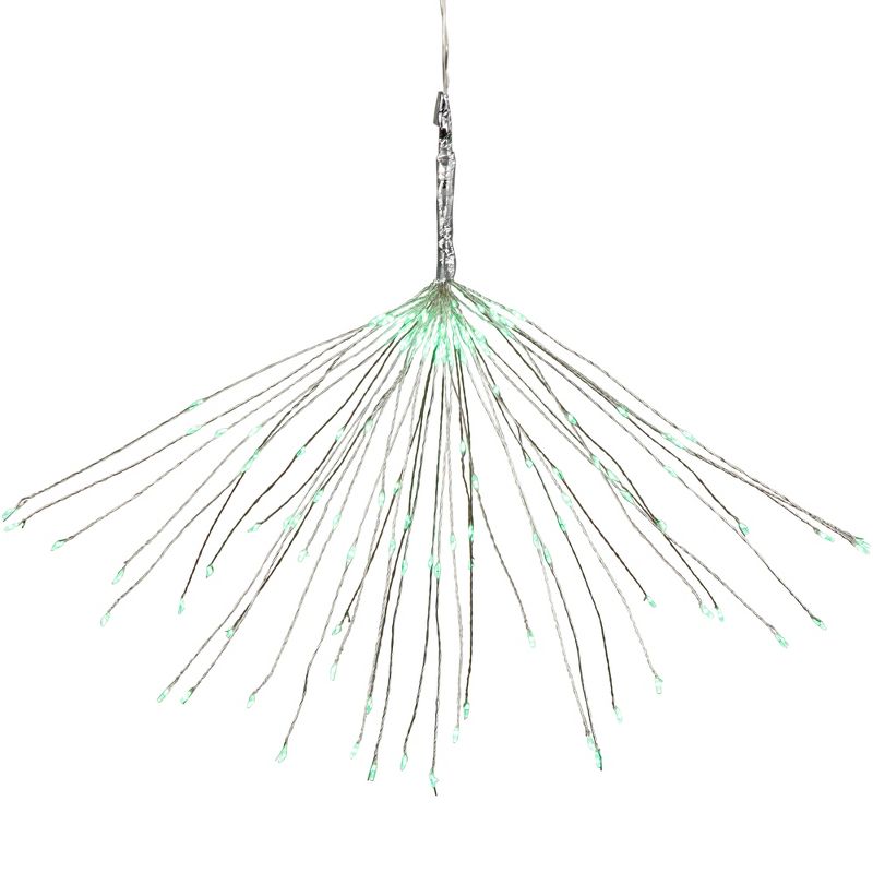Northlight 20" LED Lighted Firework Silver Branch Christmas Decoration - Green Lights, 1 of 6