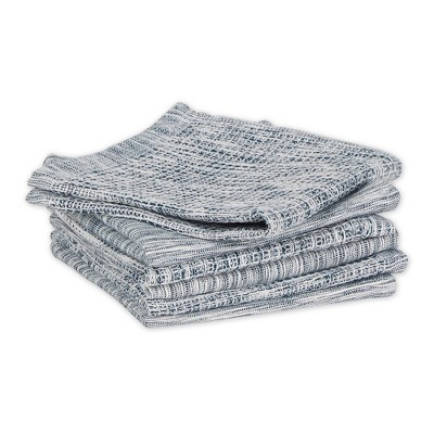 Teal Green and Off-White Recycled Cotton Dishcloth Set of 6