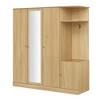 Chery Life 4-Door Wardrobe with Shelves, Drawers, and Full-Length Mirror - 2 of 4