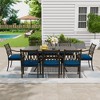 Mondawe 9-Piece Cast Aluminum Patio Dining Set 1 Rectangle Retro Table and 8 Dining Chairs with Cushion - 3 of 4