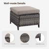 Buenhomino Patio Wicker Ottomans Set of 2, Multipurpose Outdoor Ottomans for Patio, Additional Seating, Footrest, Side Table, Removable Cushions - 4 of 4