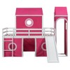 NicBex Twin Size Solid Wood House Loft Bed with Slide & Colorful Tent & Tower Design,Modern Bed Frame for Kids Room,Bedroom - 3 of 4