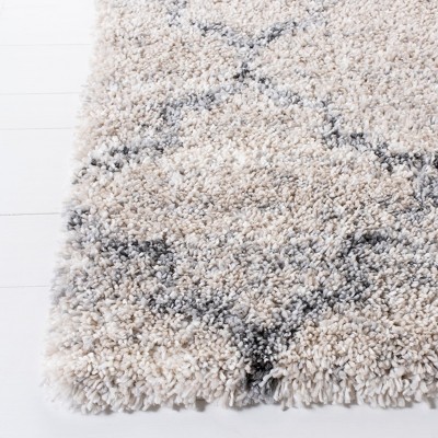 Fontana Shag Gray and Ivory Synthetic Area Rug