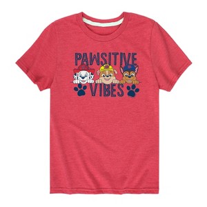 Boys' - Paw Patrol - Pawsitive Vibes Rubble Marshall Chase Short Sleeve Graphic T-Shirt - 1 of 4