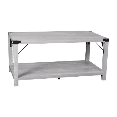 Taylor & Logan Willard Wood 2 Tier Modern Farmhouse Coffee Table