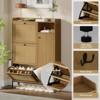 homfan Rattan Shoe Cabinet w/3 Drawers & 4-Tier Shelves - Adjustable Storage for Entryway/Closet/Hallway - 4 of 4