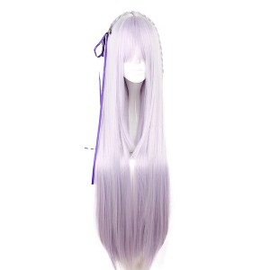 Unique Bargains Women's Wigs 35" Light Purple with Wig Cap - 1 of 4