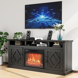 67" Fireplace TV Stand, LED Light Entertainment Center for TVs Up to 80", 
TV Console for Living Room with Storage Cabinet - 1 of 4