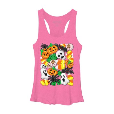 Women's Design By Humans Halloween Spooky Candies Party By BluedarkArt Racerback Tank Top