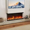 Costway 40" Wide 3-Sided Electric Fireplace Insert with Remote Control 12 Flame Colors - 2 of 4