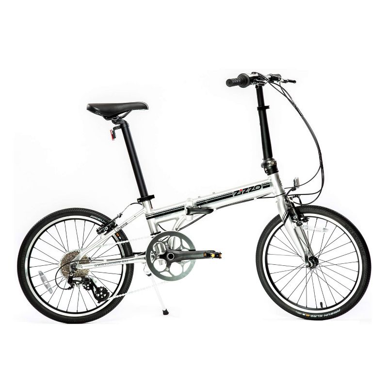 ZiZZO Liberte 8-Speed Aluminum 20&#34; Folding Bike - Silver Black, 1 of 9