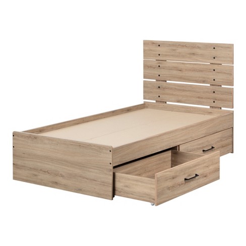 Twin Fakto Bed Set With 2 Drawers Rustic Oak South Shore Target