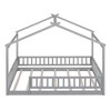 Lyngins Modern Wood House Twin Size Bed Frame, Toddler Bed with Roof & Fence, Floor Bed/Kid's Bed —7 Bed Slats, Semi-Enclosed Play/Sleep Space - 4 of 4