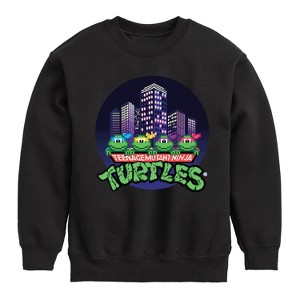 Boys' - Teenage Mutant Ninja Turtles - City Scape With Turtles Graphic Long Sleeve Fleece Sweatshirt - 1 of 4