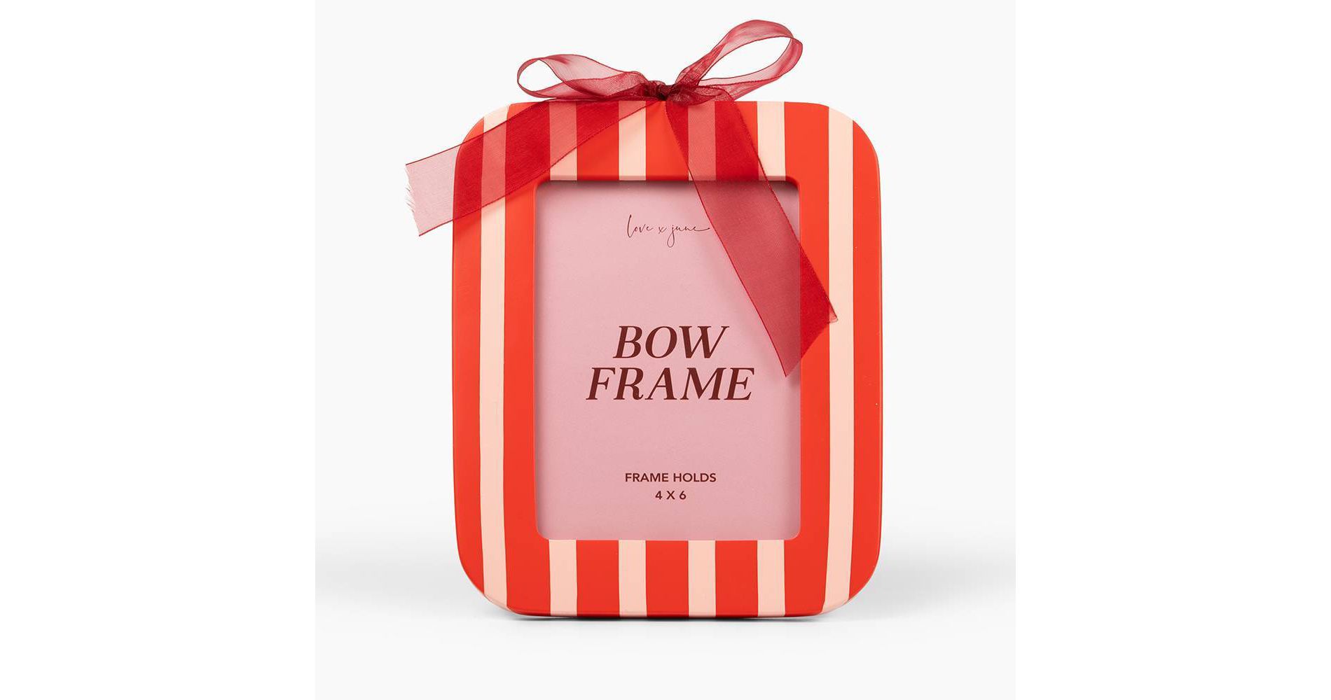 Love x June 5"x7" Stripe Resin Picture Frame Pink/Red