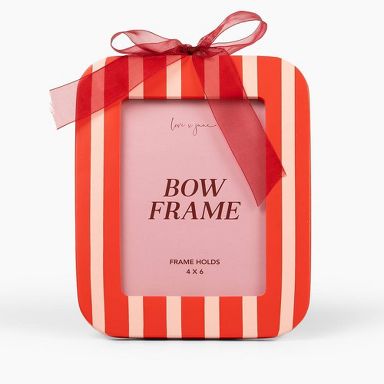 Love x June 5"x7" Stripe Resin Picture Frame Pink/Red