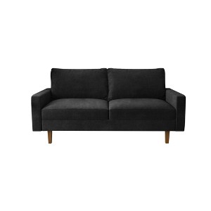 Velvet Loveseat Mid-Century Modern Sofa Tufted Couch with Wooden Legs for Living Room - 1 of 4