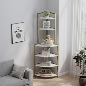 Hommoo 6-Tier Corner Open Bookshelf - 1 of 4