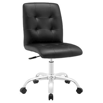 Prim Armless Midback Office Chair Midnight Black - Modway