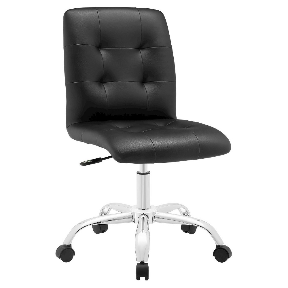 Photos - Computer Chair Modway Prim Armless Midback Office Chair Midnight Black  