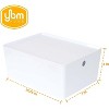 YBM Home White Plastic Storage Bin with Lid, Pack of 3 - 2 of 3