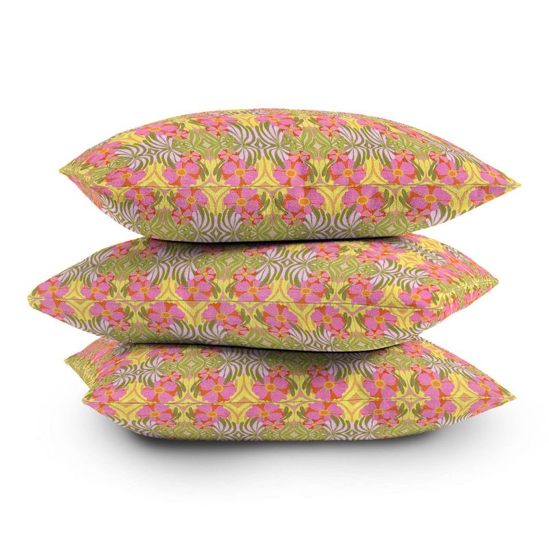 Sewzinski Modern Botanicals III Outdoor Throw Pillow Green/Pink - Deny Designs, 4 of 5