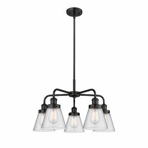 Cone - 5 Light Stem Hung Chandelier In Art Deco Style-14.75 Inches Tall and 24.25 Inches Wide - 1 of 1