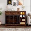 Dog Crate Furniture 47”, Large Dog Crate TV Stand with 2 Drawers and 4 Shelves, Wooden Dog Kennel Indoor, Decorative Dog Cage with Storage - 3 of 4