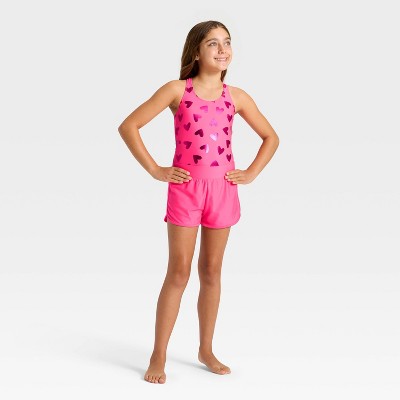 Cat & Jack Girls' Swim Shorts Cover-Up - Cat & Jack™ Pink M — фото 3