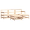 vidaXL 5 Piece Patio Lounge Set with Cushions Solid Wood - Natural Pine - 3 of 4