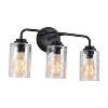 DOMETOUR 3-Light Industrial Fixture with Handcrafted Clear Glass Shades, E26 Socket, for Bathroom, Living Room, Bedroom, Kitchen Sink [No Bulb] - 2 of 4
