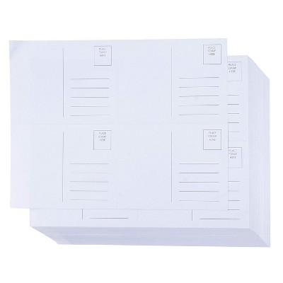 Best Paper Greetings 100-Sheet 400-Card Kraft White Blank Postcards Printable DIY Post Cards for All Occasions, 4x6 in