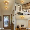 Ludomide 12.6" Boho Light Fixture, Hand-Woven Flush Mount Boho Chandelier, Farmhouse Rattan Ceiling Light Fixture for Hallway Bedroom Foyer Nursery - 4 of 4