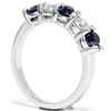 Pompeii3 1 carat Treated Black & White Five Stone Diamond Ring 14K White Gold - 3 of 4