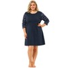 Agnes Orinda Women's Plus Size Cute Floral 3/4 Sleeve Floral Print Nightgowns - 4 of 4