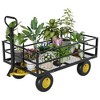 Heavy Duty Steel Garden Cart 500/900/1200 Lb Capacity, Utility Garden Trailer, 3 in 1 Pullable Garden Wagon for Gardening Soil/Tools/Plant Transport - 2 of 4