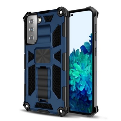 MyBat Sturdy Hybrid Protector Cover Case (with Stand) Compatible With Samsung Galaxy S21 Plus - Ink Blue / Black