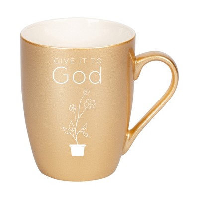 Elanze Designs Give It To God Vegas Gold 10 ounce New Bone China Coffee Cup Mug