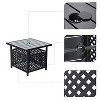 3pc Patio Dining Set with Small Square Table with Umbrella Hole & Lightweight Sling Chairs - Captiva Designs: Outdoor Furniture for Balcony - 3 of 4