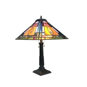 Chloe Lighting Flemingtiffany-style 2 Light Mission Table Lamp 16" Shade - 1 of 3
