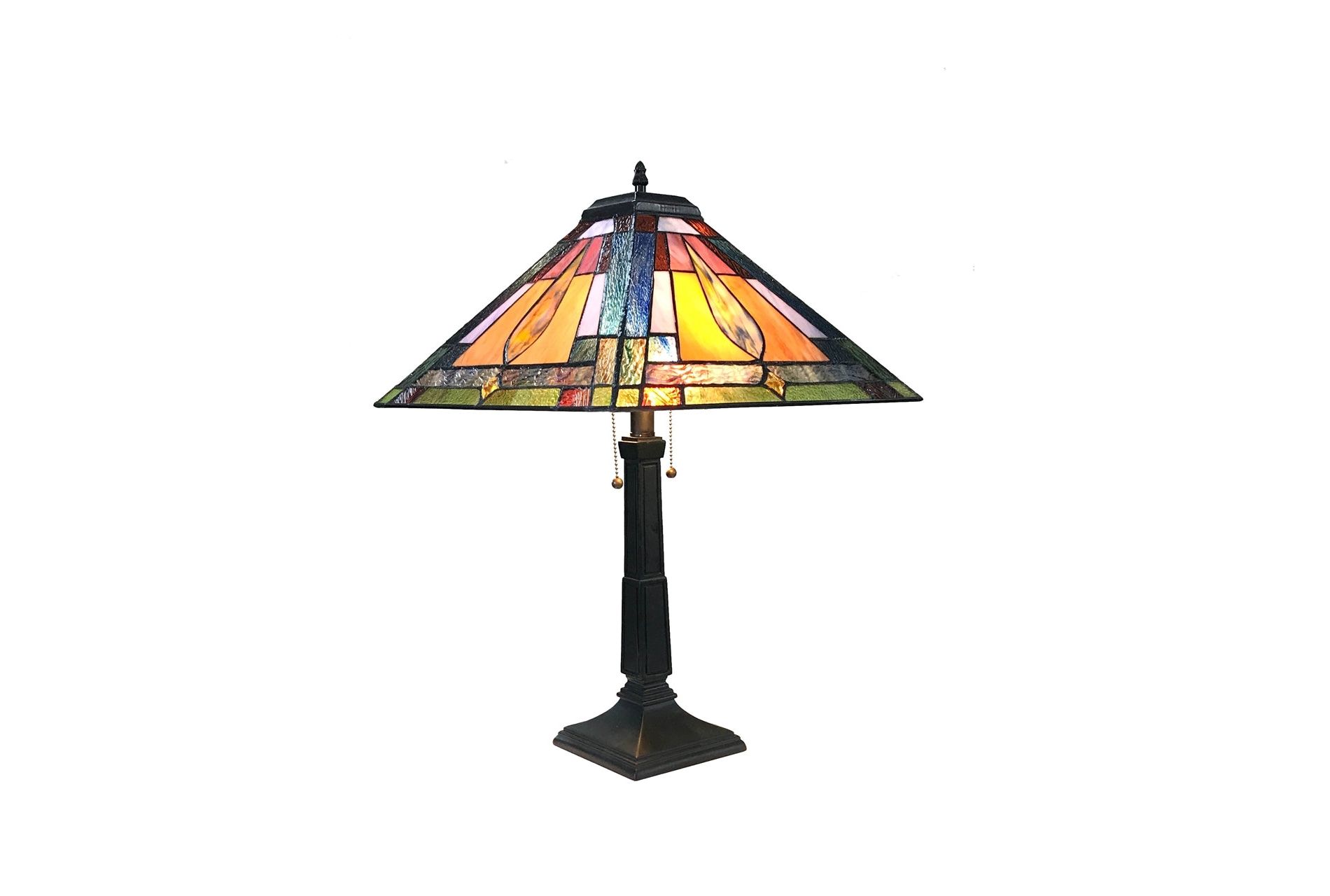 Chloe Lighting Flemingtiffany-style 2 Light Mission Table Lamp 16" Shade